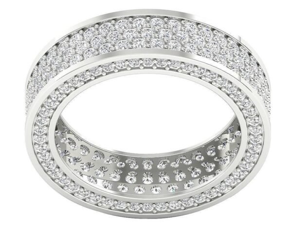 il_1588xN.1694607898_52ps.jpg 3 Row Eternity Engagement Ring Round Cut Real Genuine Diamond I1 G 3.25 Ct 14K Yellow Gold/White Gold/Rose Gold Authenticate Certificate