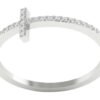 Cross Anniversary Ring SI1 H 0.15Ct Round Cut Diamond Prong Set 14K Solid Yellow Gold/White Gold/Rose Gold Authenticate Certificate