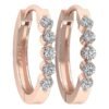 SI1 H 1/2Carat Round Cut Diamond Hoops Earrings Pave Set 14K Solid Yellow Gold/White Gold/Rose Gold Authenticate Certificate