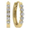 SI1 H 1/2Carat Round Cut Diamond Hoops Earrings Pave Set 14K Solid Yellow Gold/White Gold/Rose Gold Authenticate Certificate