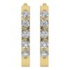 SI1 H 1/2Carat Round Cut Diamond Hoops Earrings Pave Set 14K Solid Yellow Gold/White Gold/Rose Gold Authenticate Certificate