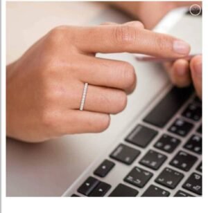 il_1588xN.1711590442_2pnt.jpg Linear Eternity Engagement Ring SI H 0.83 Ct Natural Diamod 14k Solid Yellow Gold/White Gold/Rose Gold Authenticate Certificate