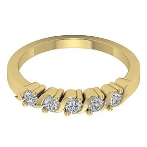 il_1588xN.1712846819_5bqe.jpg Five Stone Genuine Real Diamond SI1 G 0.75 Ct 14K Solid Yellow Gold/White Gold/ Rose Gold Wedding Anniversary Ring With Certificate