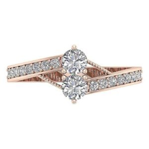 il_1588xN.1712848317_q2kl.jpg I1 G 0.70Ct Natural Round Diamond 14K Rose Gold Wedding Forever Us 2 Stone Ring With Certificate