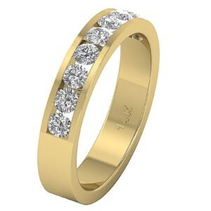 il_1588xN.1712852127_25gd.jpg I1 H 1.10Ct Round Diamond/Lab Diamond Channel Set 14Kt White Gold/Rose Gold/ Yellow Gold Anniversary Wedding Ring With Certificate