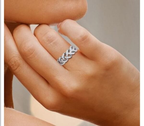 Two Cross Line Band SI FG 0.25Ct Real Diamond Wedding Christmas Gift Ring 14Kt White Gold/Yellow Gold/Rose Gold wiAuthenticate Certificate