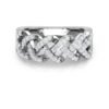 Two Cross Line Band SI FG 0.25Ct Real Diamond Wedding Christmas Gift Ring 14Kt White Gold/Yellow Gold/Rose Gold wiAuthenticate Certificate