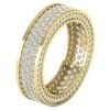 il_1588xN.1742069847_97a0.jpg 3 Row Eternity Engagement Ring Round Cut Real Genuine Diamond I1 G 3.25 Ct 14K Yellow Gold/White Gold/Rose Gold Authenticate Certificate