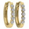 SI1 H 1/2Carat Round Cut Diamond Hoops Earrings Pave Set 14K Solid Yellow Gold/White Gold/Rose Gold Authenticate Certificate