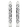 SI1 H 1/2Carat Round Cut Diamond Hoops Earrings Pave Set 14K Solid Yellow Gold/White Gold/Rose Gold Authenticate Certificate