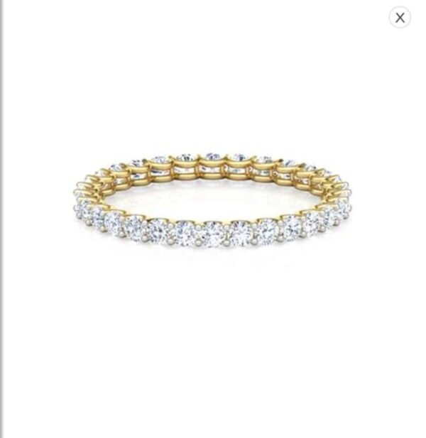 Linear Eternity Engagement Ring SI H 0.83 Ct Natural Diamod 14k Solid Yellow Gold/White Gold/Rose Gold Authenticate Certificate