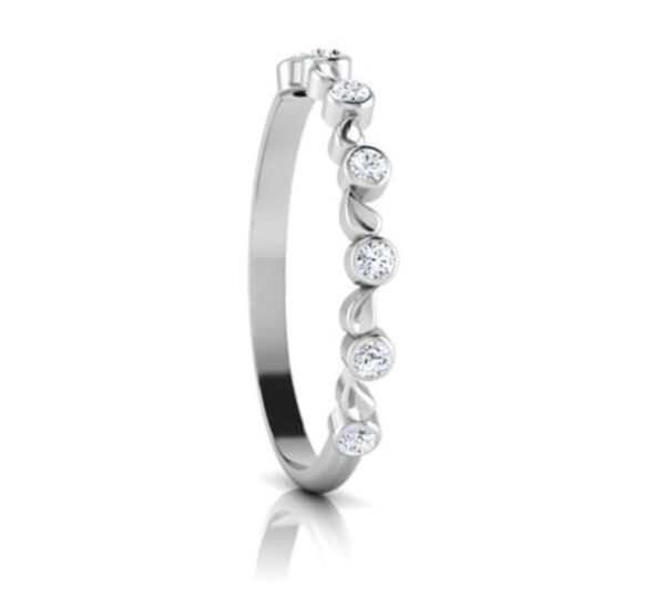 Floral Dot Diamond Ring SI1 H 0.11 Ct Round Cut 14K Solid Yellow Gold Authenticate Certificate