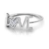 Love Letter Diamond Ring SI1 H 0.05 Ct Round Cut Valantine Gift 14K Solid Yellow Gold Authenticate Certificate