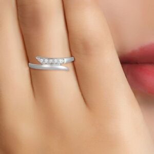 SI H 0.05Ct Round Five Real Diamond/Lab Grown Diamond 14Kt White Gold/Rose Gold/ Yellow Gold Anniversary/Wedding Ring With Certificate