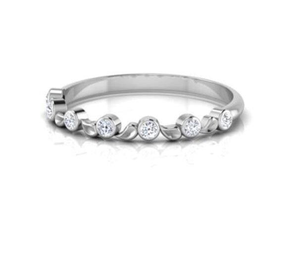 Floral Dot Diamond Ring SI1 H 0.11 Ct Round Cut 14K Solid Yellow Gold Authenticate Certificate