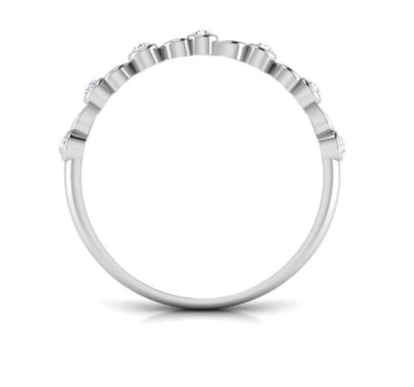 Floral Dot Diamond Ring SI1 H 0.11 Ct Round Cut 14K Solid Yellow Gold Authenticate Certificate