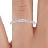 Center Baguette & Rest Round Band SI F-G 0.21 TCt Diamond Prong Set 14K Solid Yellow Gold/White Gold/Rose Gold Authenticate Certificate