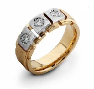 il_1588xN.1896222014_ovkv.jpg Men's Band SI H 0.30Ct Real Diamond Ring 14Kt White Gold/Yellow Gold/Rose Gold With Authenticate Certificate For Father's Day