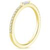 Center Baguette & Rest Round Band SI F-G 0.21 TCt Diamond Prong Set 14K Solid Yellow Gold/White Gold/Rose Gold Authenticate Certificate