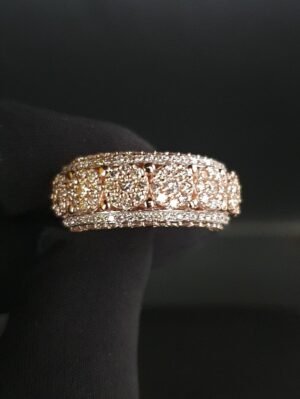 Beautiful Flower Ring Made in 14k Gold Studded with VS F Color Certified Lab Grown Diamond, Round Cut Diamond, Woman Ring, Gift Ring