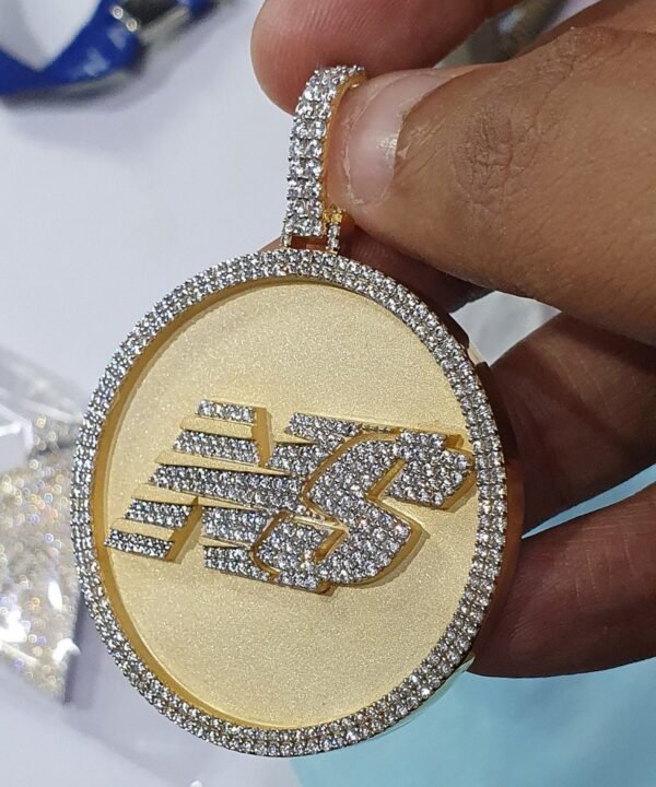 Circle Pendant With Any Letter In Center Made In 925Sterling Silver Studded With Shinny Moissanite Diamond For Birthday And Anniversary Gift