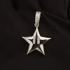 il_1588xN.4694311735_anfm.jpg 1" Long Star Pendant Made in 10 / 14 KTGold Studded with VVS Colorless Moissanite Stone, Light Weight, Moissanite Pendant, Gift Pendant