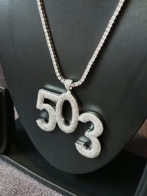il_1588xN.4793849544_68c3.jpg Iced Out 1.75" Long 3" Wide 3 Digit Number made in 925 Sterling Silver Studded With Shinny Moissanite Diamonds In Any number can be Made