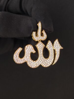 il_1588xN.4797672079_4f35.jpg Iced Out Allah Name Pendant Made In 925 Sterling Silver Embellished With Shinny Moissanite Diamonds For Religious Gift