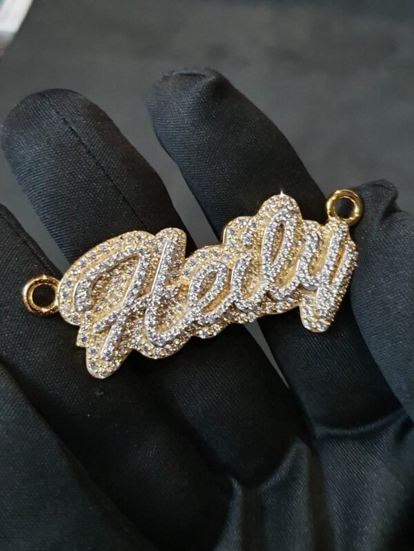il_1588xN.4972553203_lnuq.jpg Iced Out Any Name Pendant 0.75" Long 2" Wide Made in 925 Sterling Silver Embellished With Shinny Moissanite Diamonds For Birthday Gift