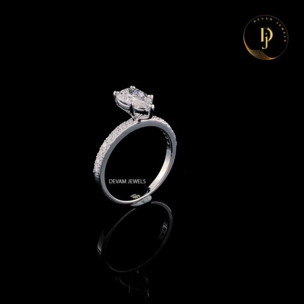 il_1588xN.5640516161_vhjd.jpg Pear Brilliant Cut Lab Grown Diamond Ring 1 CT - 3 CT Solitaire Engagement Ring D/VVS Lab Grown Diamond Wedding Ring for Her