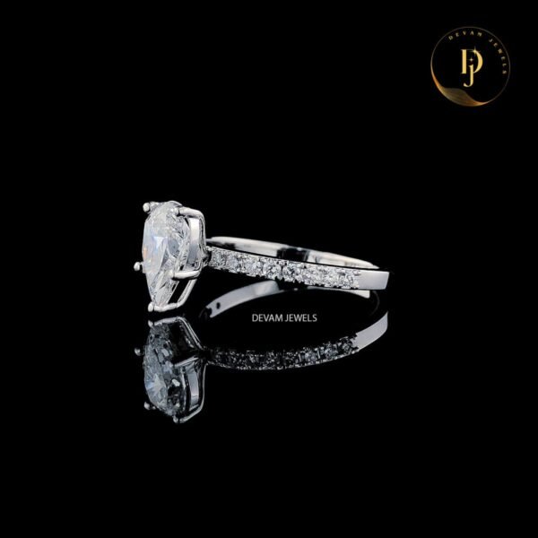 il_1588xN.5640516205_gmf8.jpg Pear Brilliant Cut Lab Grown Diamond Ring 1 CT - 3 CT Solitaire Engagement Ring D/VVS Lab Grown Diamond Wedding Ring for Her