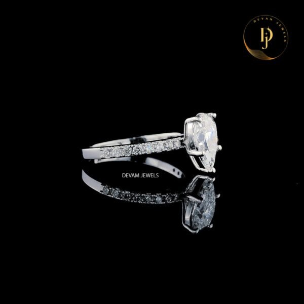 il_1588xN.5640516209_sddr.jpg Pear Brilliant Cut Lab Grown Diamond Ring 1 CT - 3 CT Solitaire Engagement Ring D/VVS Lab Grown Diamond Wedding Ring for Her