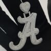 Iced Out Initial Letter Pendant Made In 10/14/18 KT Gold Studded With Shinny Moissanite Diamond For The Birthday Gift Unisex Pendant