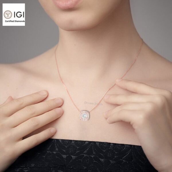 il_1588xN.6106397576_f7q7.jpg Cushion Square Pendant For Women's in 18KT Gold Studded With VVS Lab Grown Certified Diamond, Delicate Pendant, Anniversary/Birthday Gift