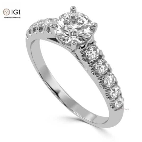 Elegant Engagement Wedding Solitaire Women's Ring Made in 18kt Gold Studded With VVS Lab Grown Diamonds, Gift, Handmade Jewelry, Custom Ring