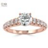 Elegant Engagement Wedding Solitaire Women's Ring Made in 18kt Gold Studded With VVS Lab Grown Diamonds, Gift, Handmade Jewelry, Custom Ring