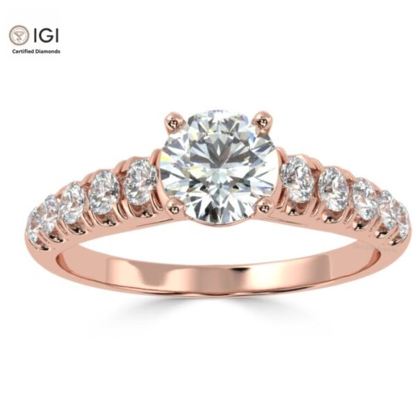 Elegant Engagement Wedding Solitaire Women's Ring Made in 18kt Gold Studded With VVS Lab Grown Diamonds, Gift, Handmade Jewelry, Custom Ring