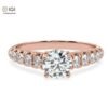 Elegant Engagement Wedding Solitaire Women's Ring Made in 18kt Gold Studded With VVS Lab Grown Diamonds, Gift, Handmade Jewelry, Custom Ring