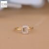 Emerald Cut Solitaire Women's Ring in 18kt Gold Studded With VVS Lab Grown Diamond, Custom Engagement Wedding Ring, Certified Ring, Gift