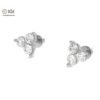 Three Stone Women's Screw Back Certified Earring in 18kt Gold Studded With VVS Lab Grown Diamond, Custom Earring, Trendy Jewelry, Gift, Sale