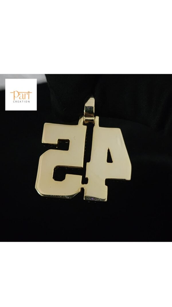 Personalized Number Pendant 1" Inch Long Made In 10KT Gold /14 KT Gold Embellished With Shiny Moissanite Diamonds As A Lucky Number Gift