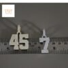 Personalized Number Pendant 1" Inch Long Made In 10KT Gold /14 KT Gold Embellished With Shiny Moissanite Diamonds As A Lucky Number Gift