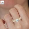 Trendy Engagement Wedding Solitaire Women's Ring Made in 18kt Gold Studded With VVS Lab Grown Diamonds, Gift, Luxury Jewelry, Custom Ring