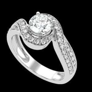 Spiral Style Diamond Ring Made In 18/14/10 KT Gold Embellished With Certified Lab Diamonds For Anniversary And Birthday Gift For Special One