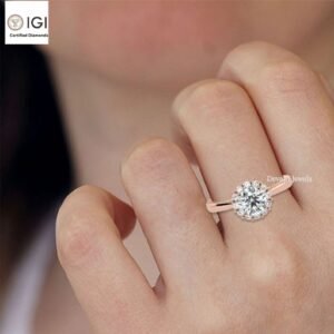 Solitaire Women's Engagement Wedding Ring Made in 18kt Gold Studded With VVS Lab Grown Diamonds, Gift, Luxury Jewelry, Custom Ring, Gift