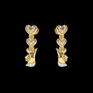 Heart Style Diamond Earring Made In 18/14/10 KT Gold Studded With Certified Lab Diamond For Anniversary And Birthday Gift For Special Person