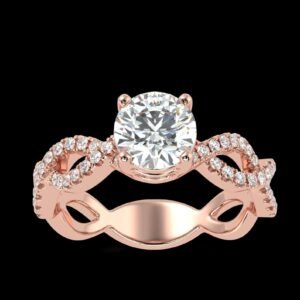 il_1588xN.6287495310_4tdx.jpg Twisted Style Gold Diamond Ring Made IN 18 / 14 / 10 KT Gold Embellished With Certified Lab Diamond For Anniversary And Wedding Gift For Her