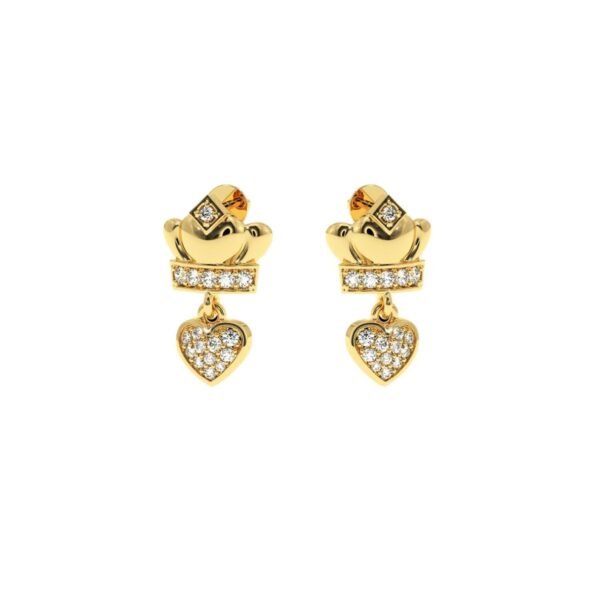 Wedding Diamond Earring Made In 18 / 14 / 10 KT Gold Embellished With Certified Lab Diamonds For Wedding And Anniversary Gift For Her