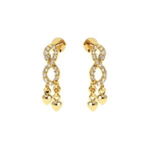 Drop Diamond Earring Made In 18 / 14 / 10 KT Gold Embellished With Certified Lab Diamonds For Wedding And Anniversary Gift For Her
