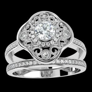 il_1588xN.6297021458_nzer.jpg Two Layered Band Style Diamond Ring Made In 18 / 14 / 10 KT Gold Embellished With Certified Lab Diamonds For Wedding And Anniversary Gift